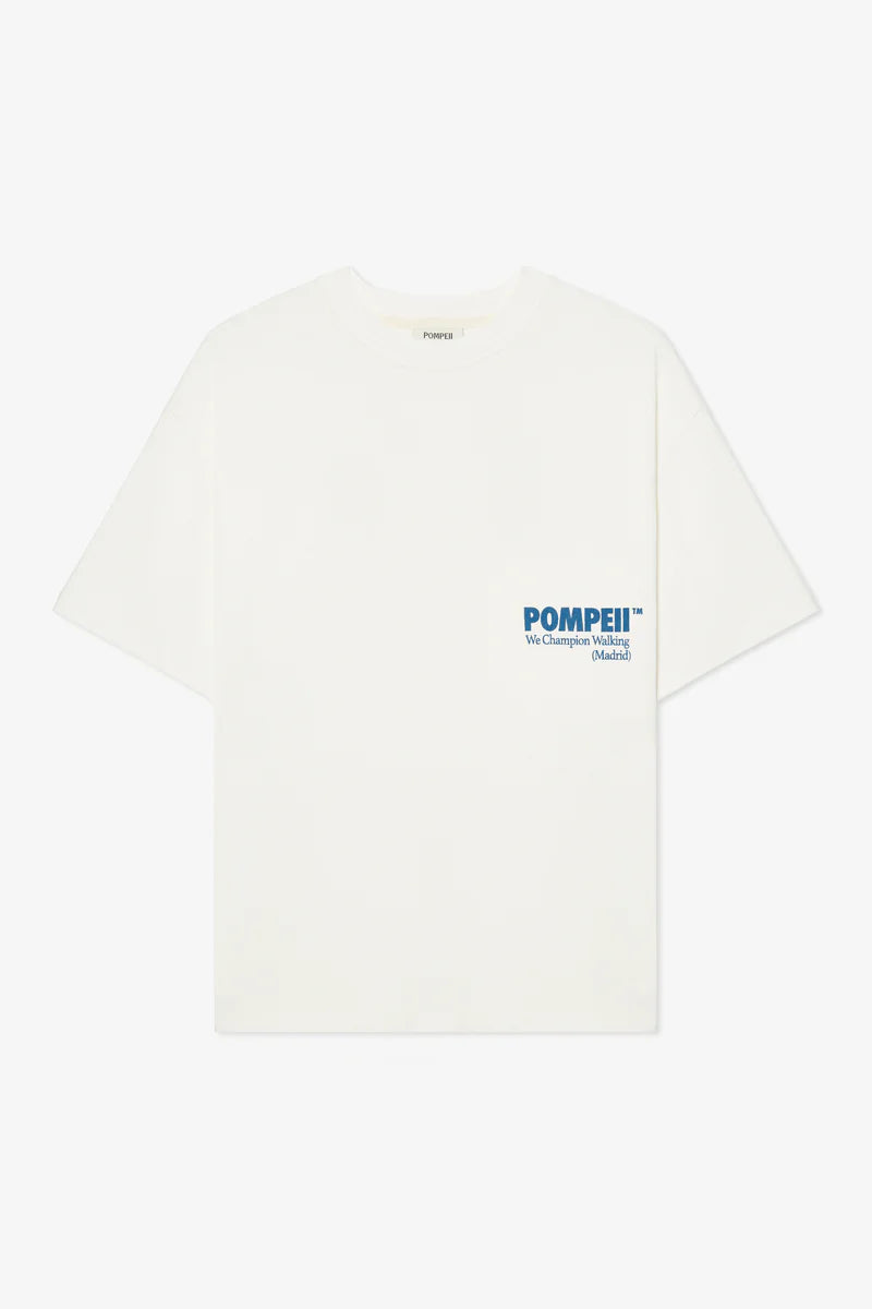 POMPEII - OFF WHITE BOXY TEE BLUE