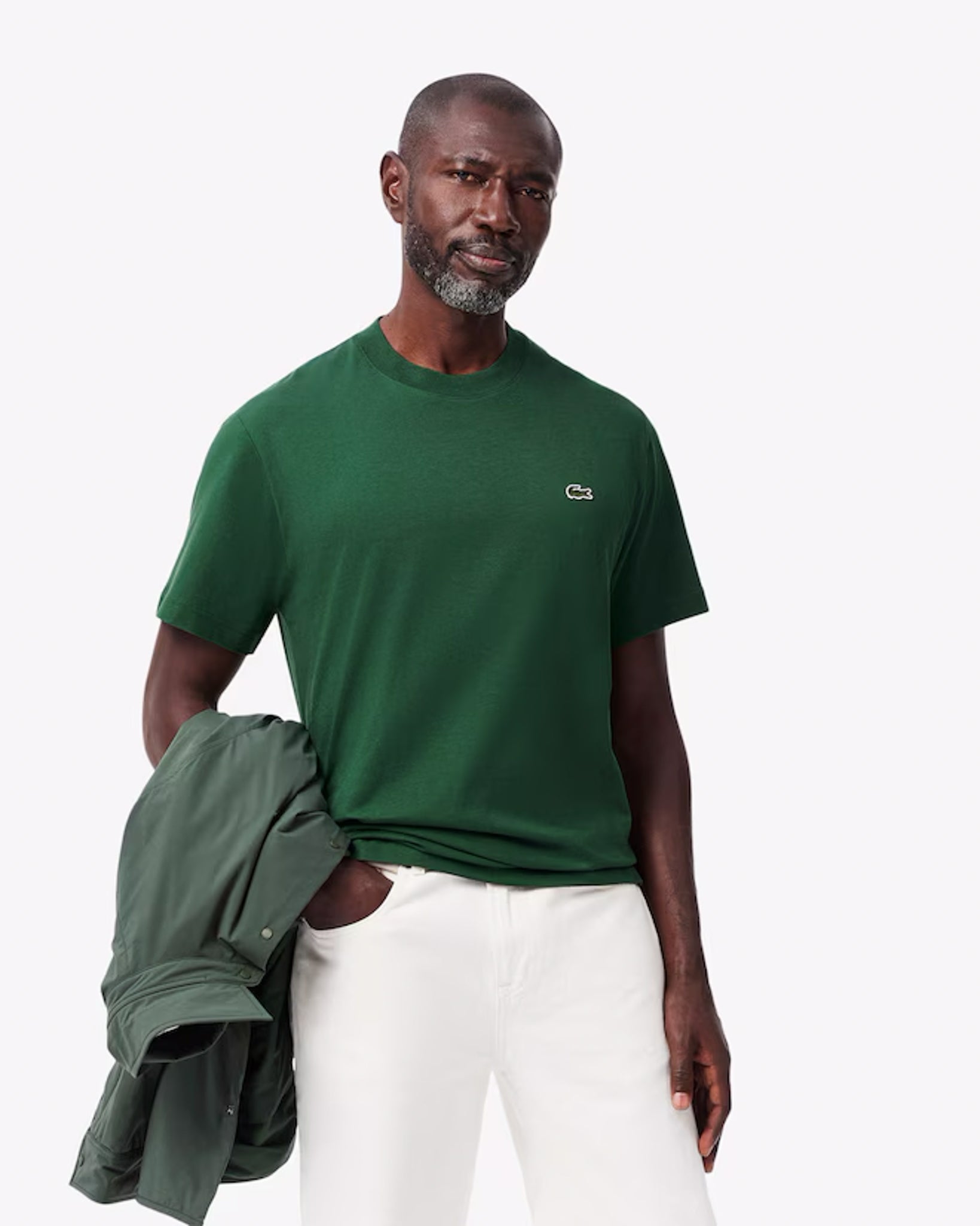 LACOSTE - CAMISETA DE ALGODÓN VERDE