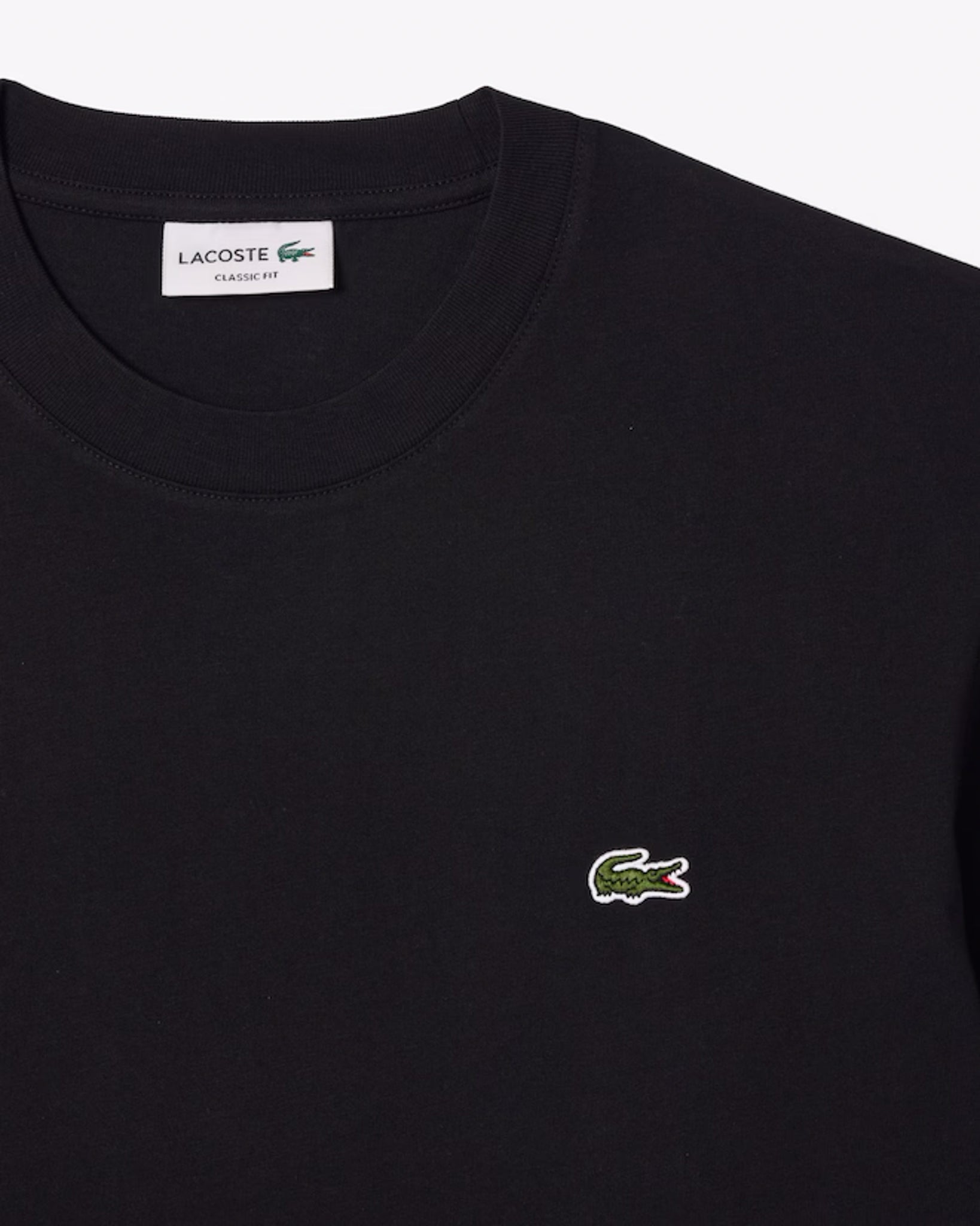 LACOSTE - CAMISETA DE ALGODÓN NEGRA