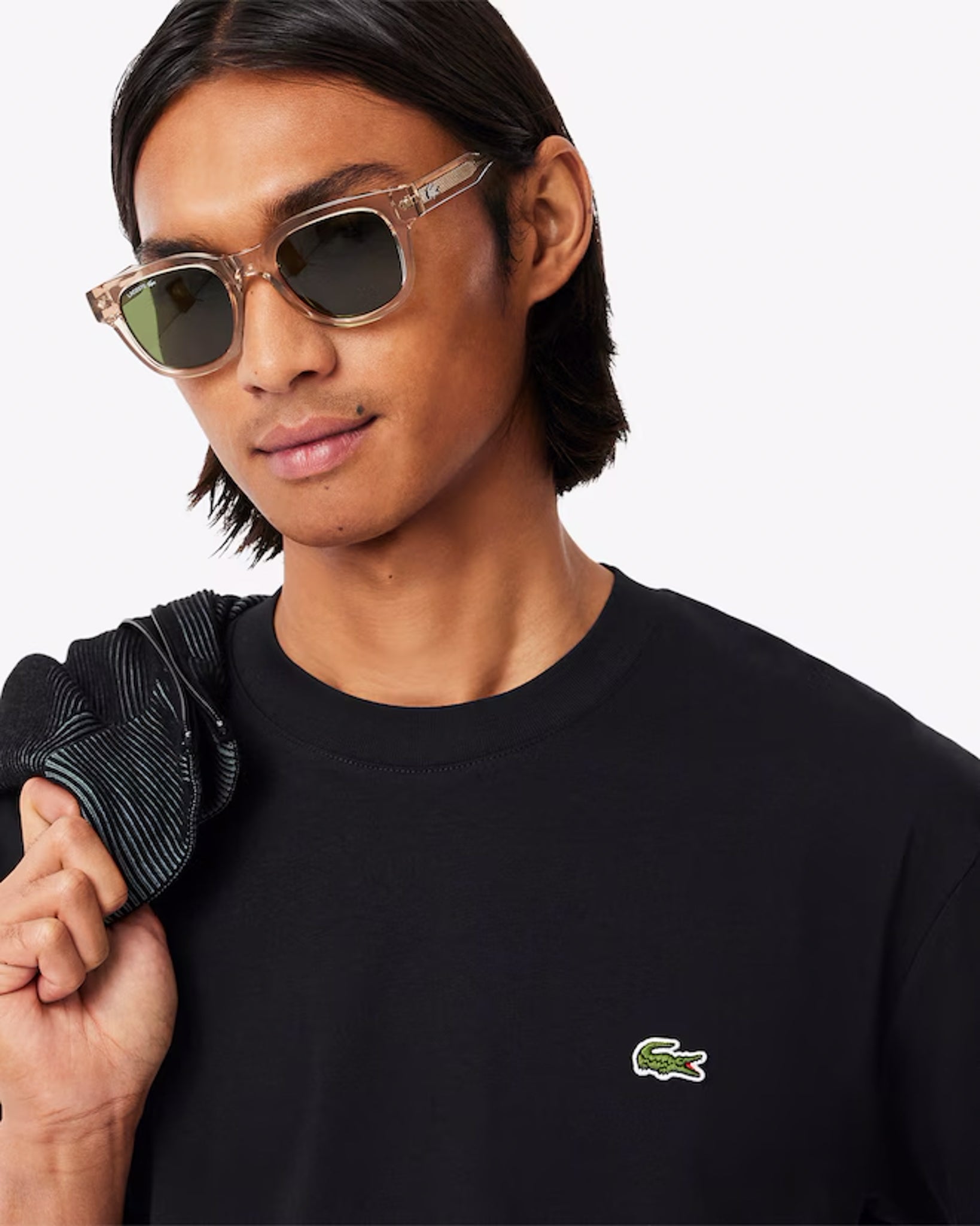 LACOSTE - CAMISETA DE ALGODÓN NEGRA