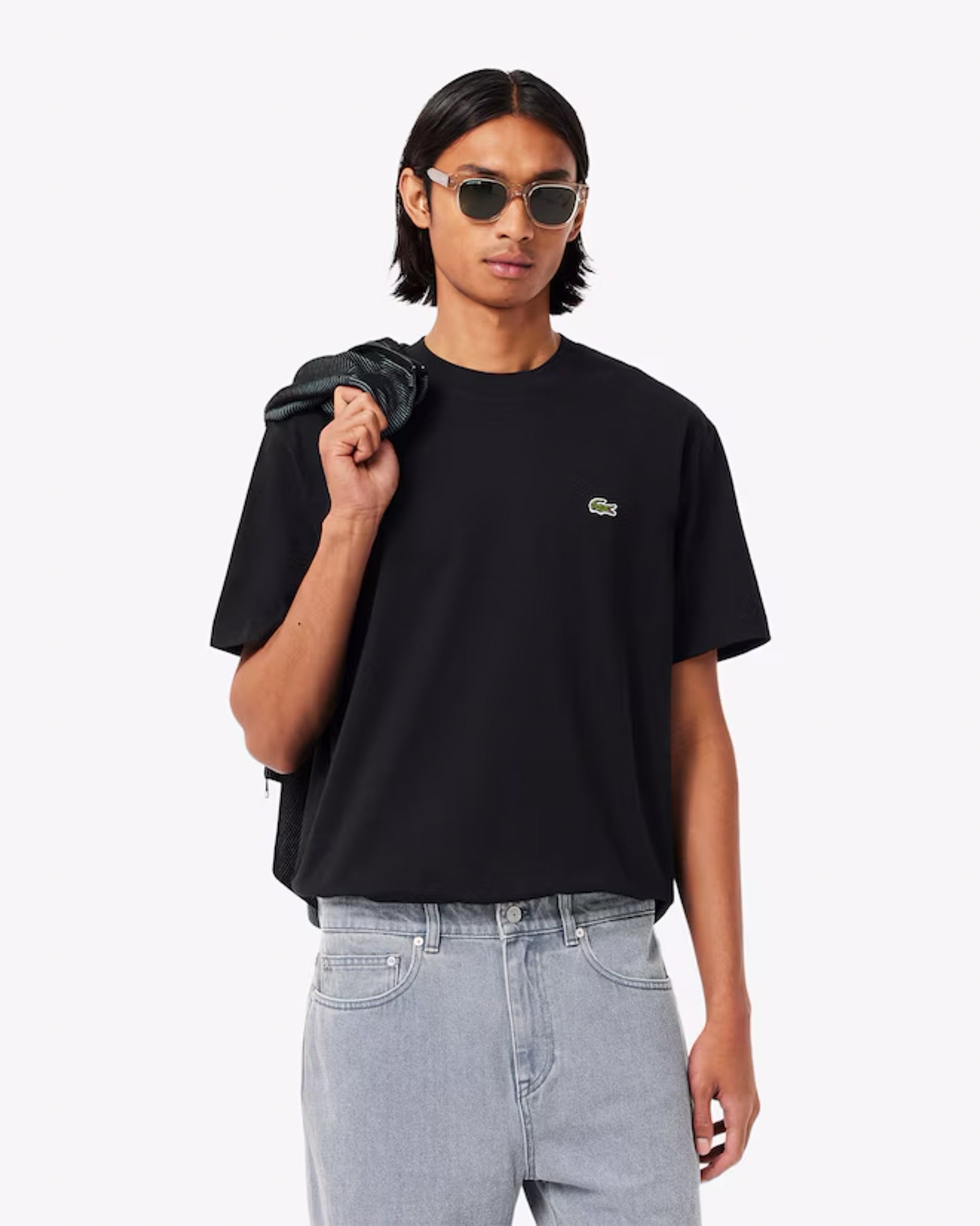 LACOSTE - CAMISETA DE ALGODÓN NEGRA