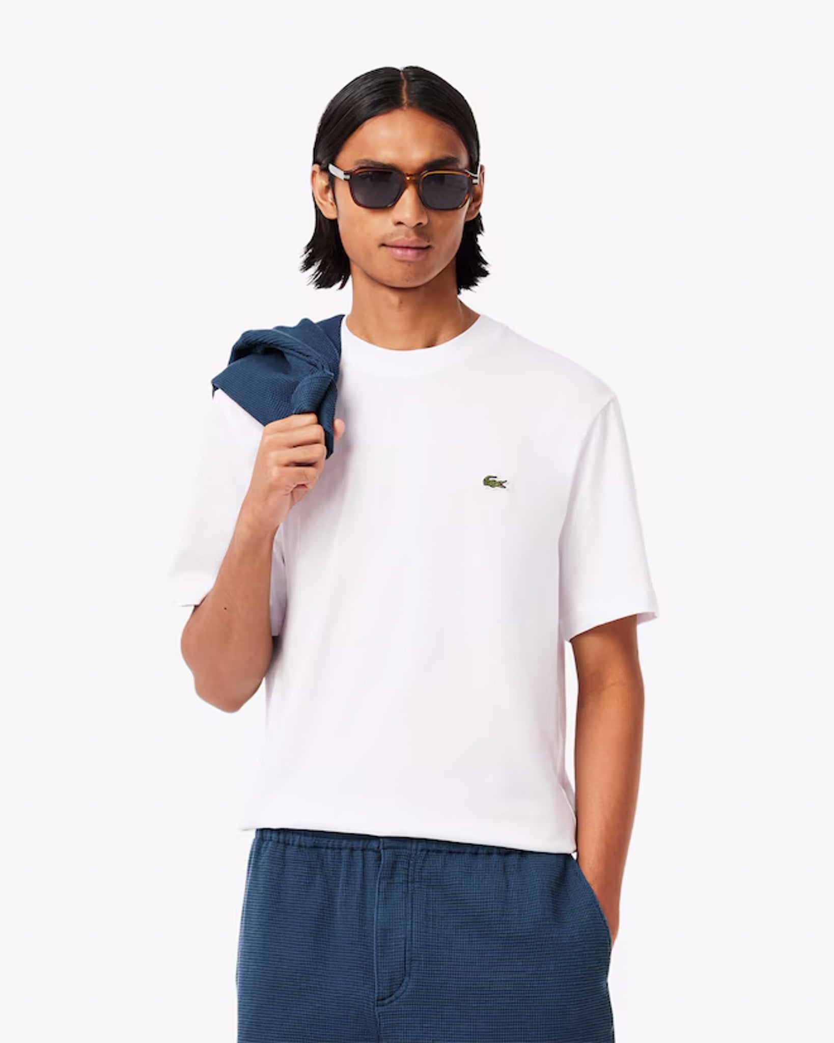 LACOSTE - CAMISETA DE ALGODÓN BLANCA