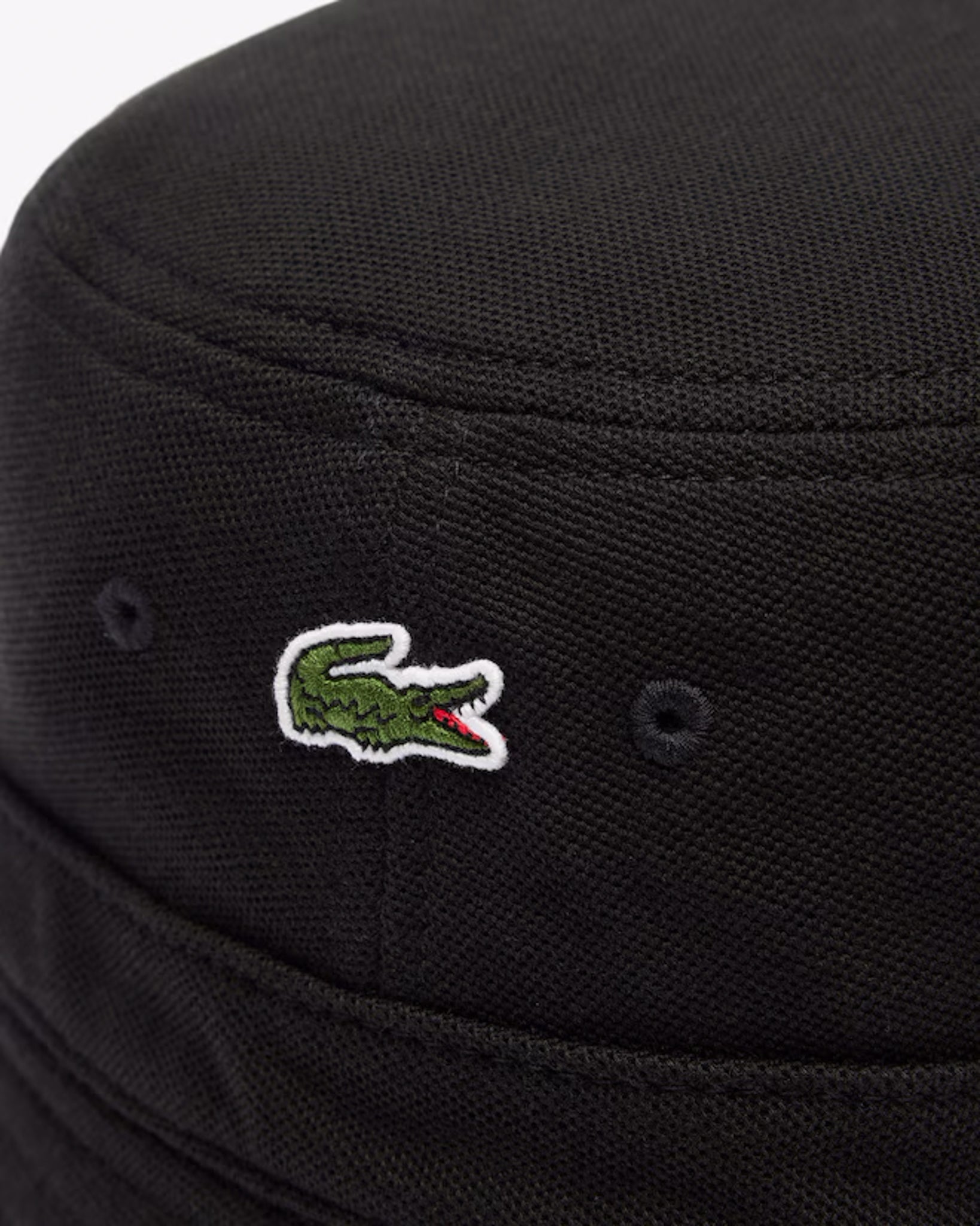 LACOSTE - Gorro de pescador de piqué NEGRO