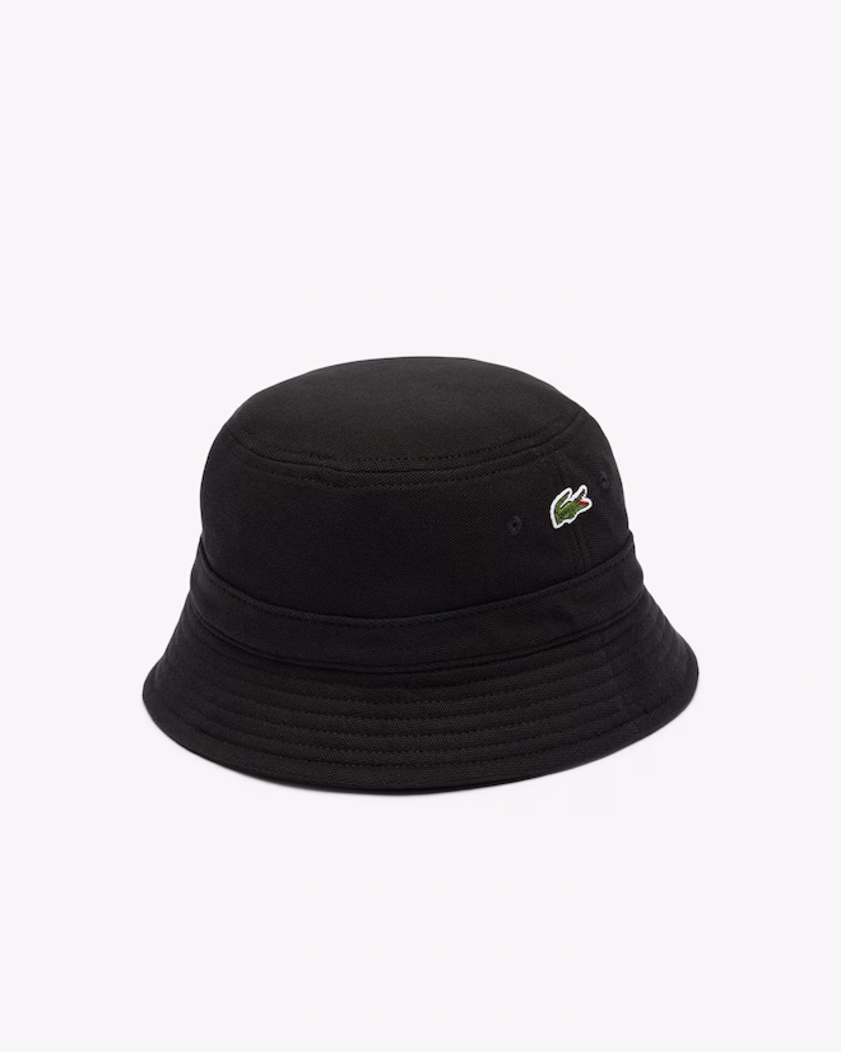 LACOSTE - Gorro de pescador de piqué NEGRO