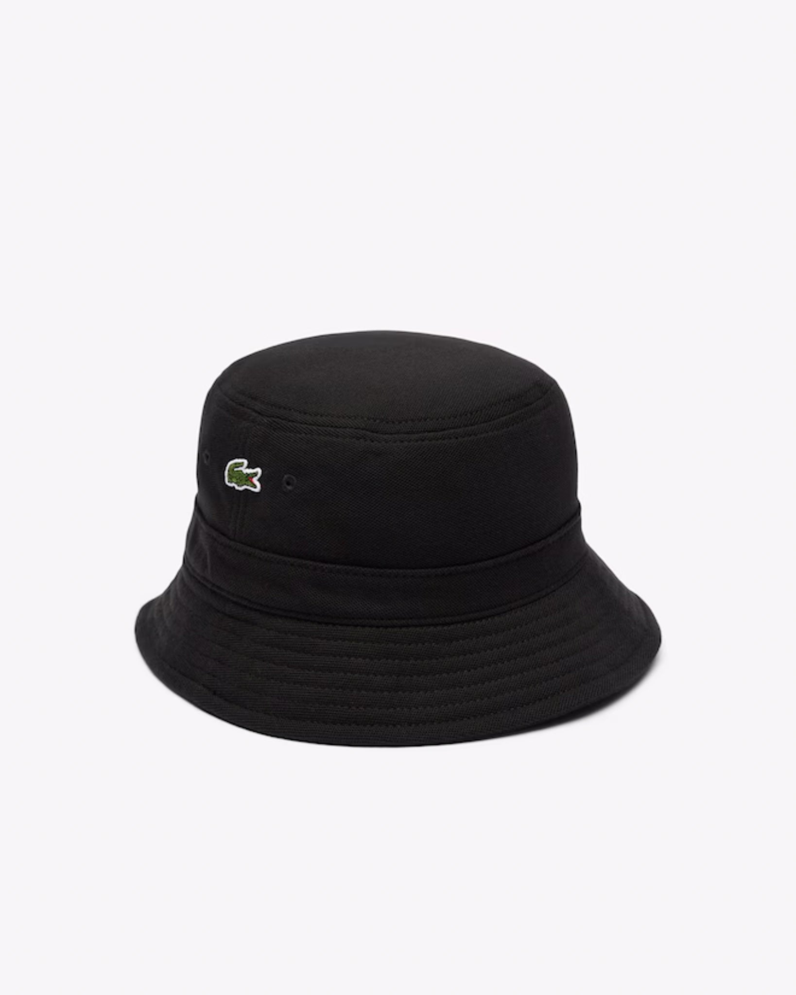 LACOSTE - Gorro de pescador de piqué NEGRO