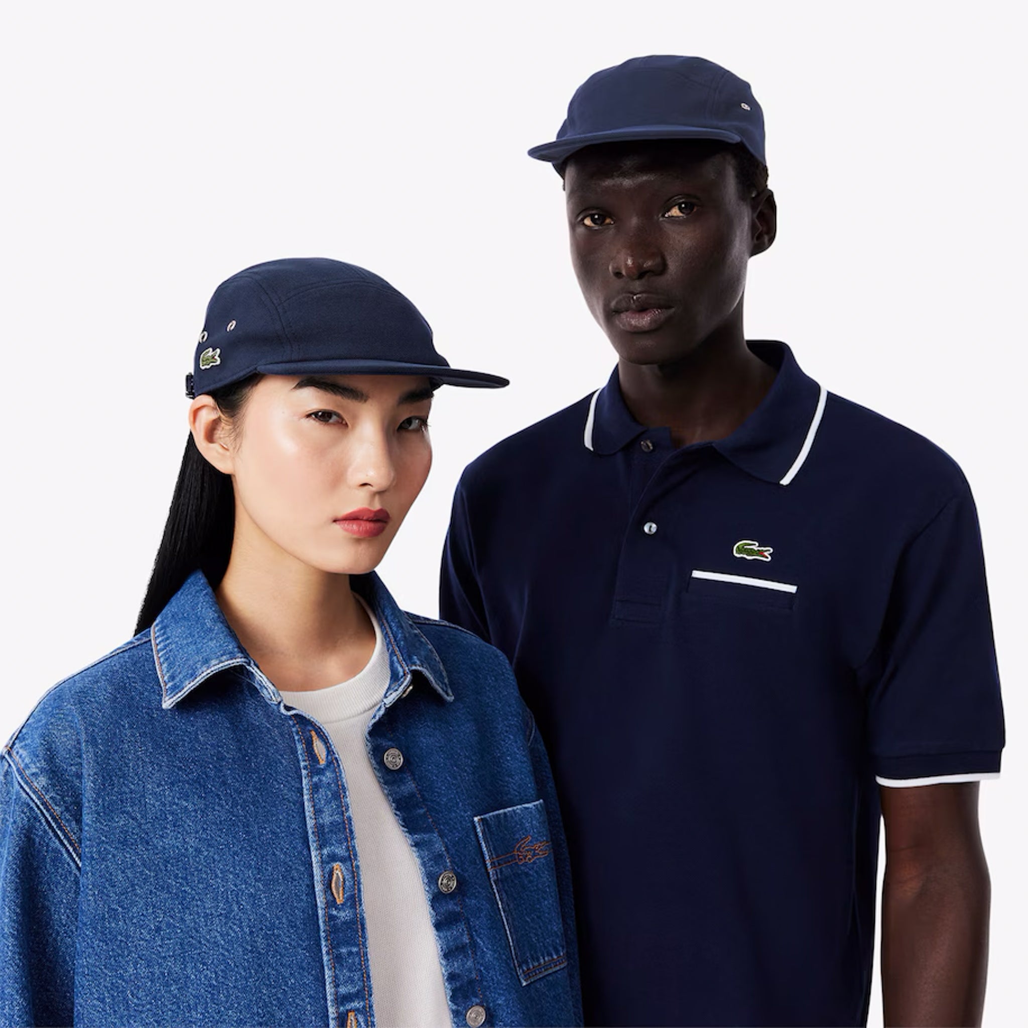 LACOSTE - Gorra de jockey de piqué azul