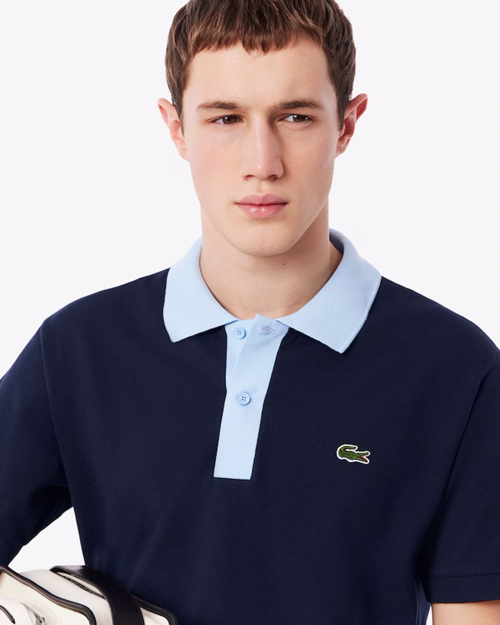 LACOSTE - Polo de corte clásico CUELLO EN CONTRASTE azul
