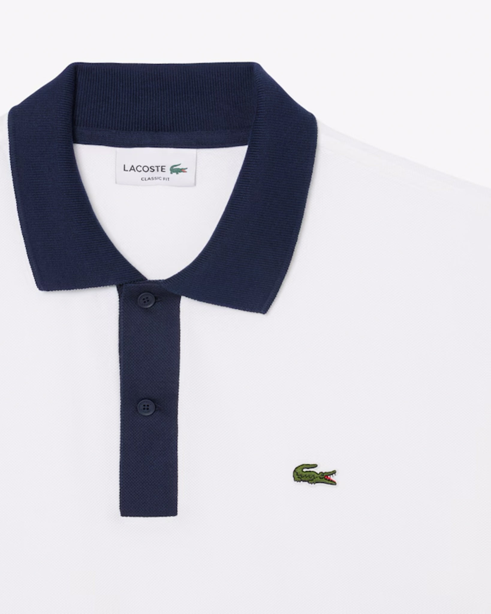 LACOSTE - Polo de corte clásico CUELLO EN CONTRASTE BLANCO