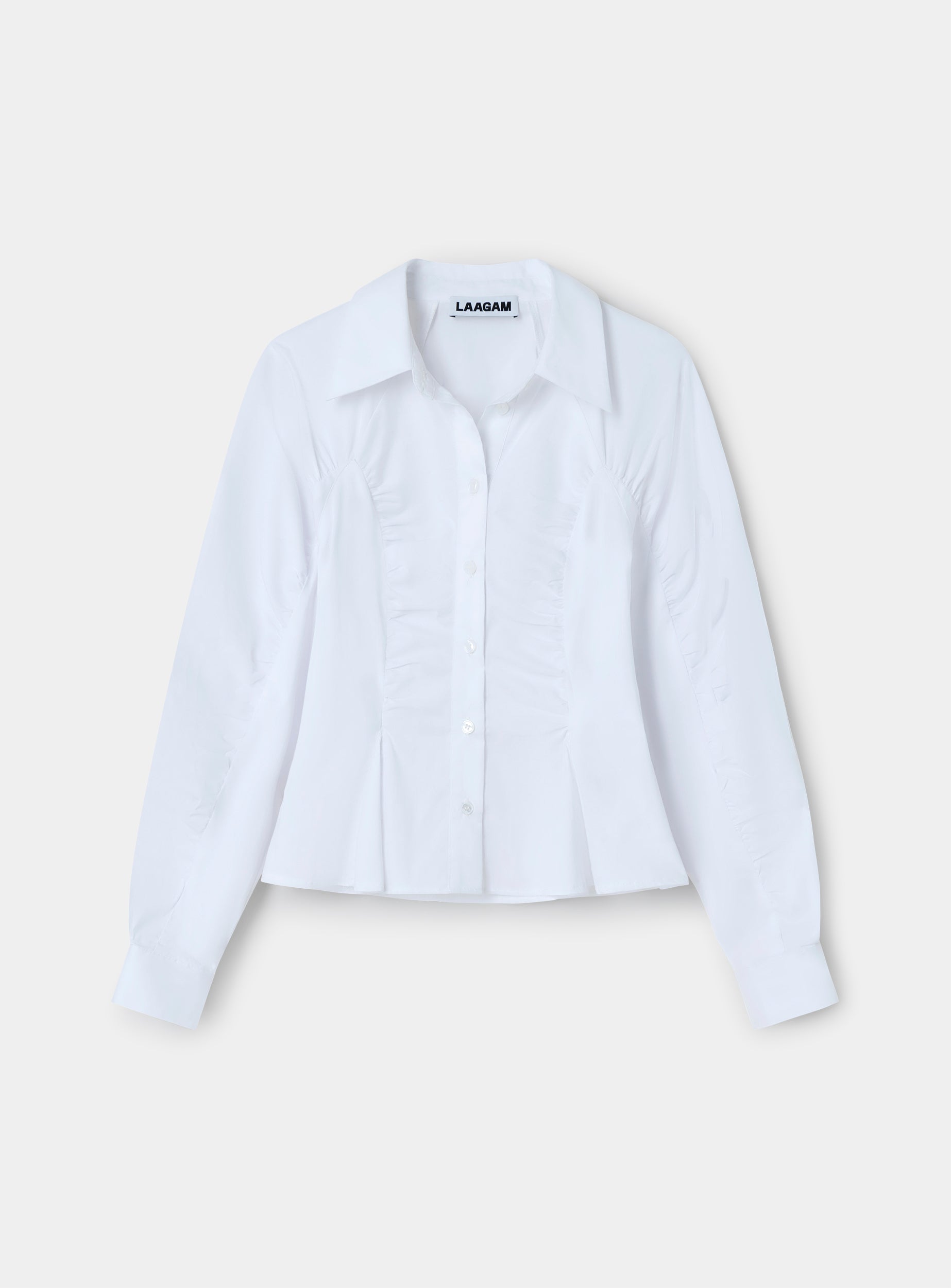 LAAGAM- BELLEVILLE WHITE RUCHED SHIRT