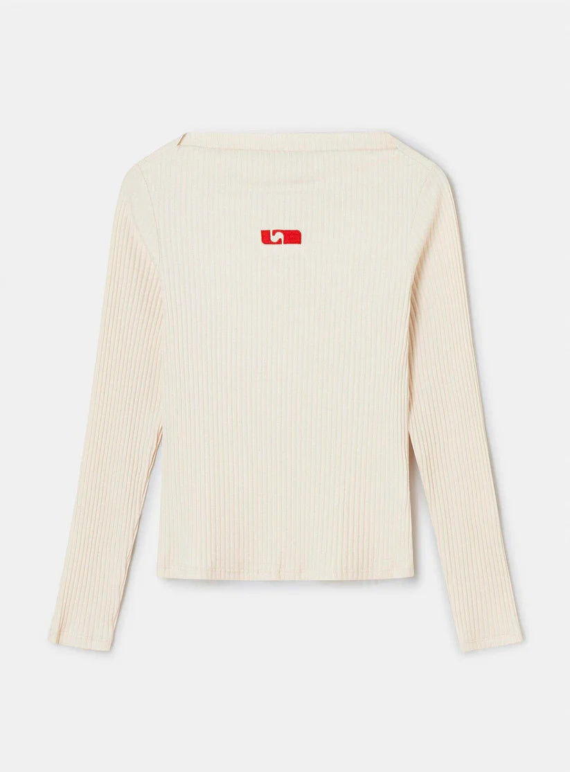 LAAGAM - EMORY ECRU LONGSLEEVE T-SHIRT