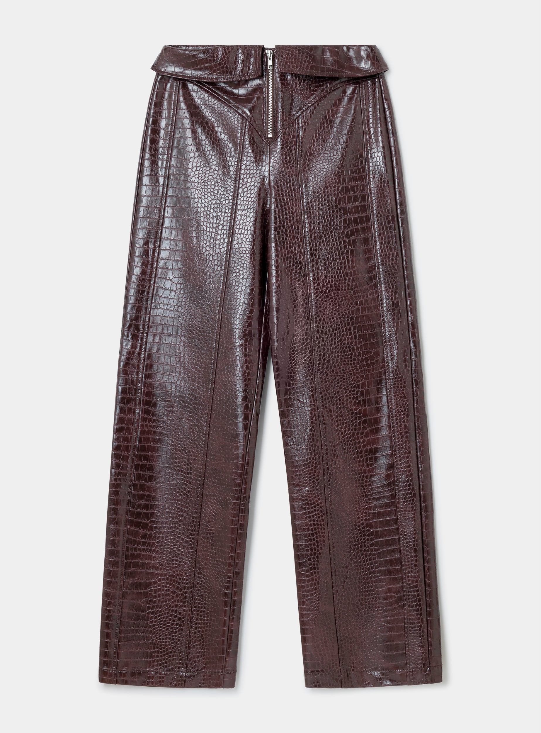 LAAGAM-  HORUS BURGUNDY TEXTURED PANTS