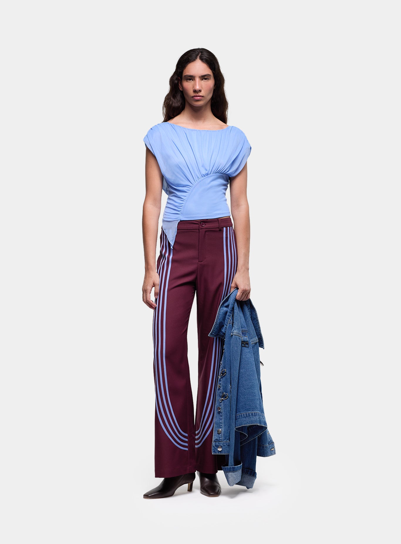 LAAGAM-  GEMINI BLUE DRAPED TOP