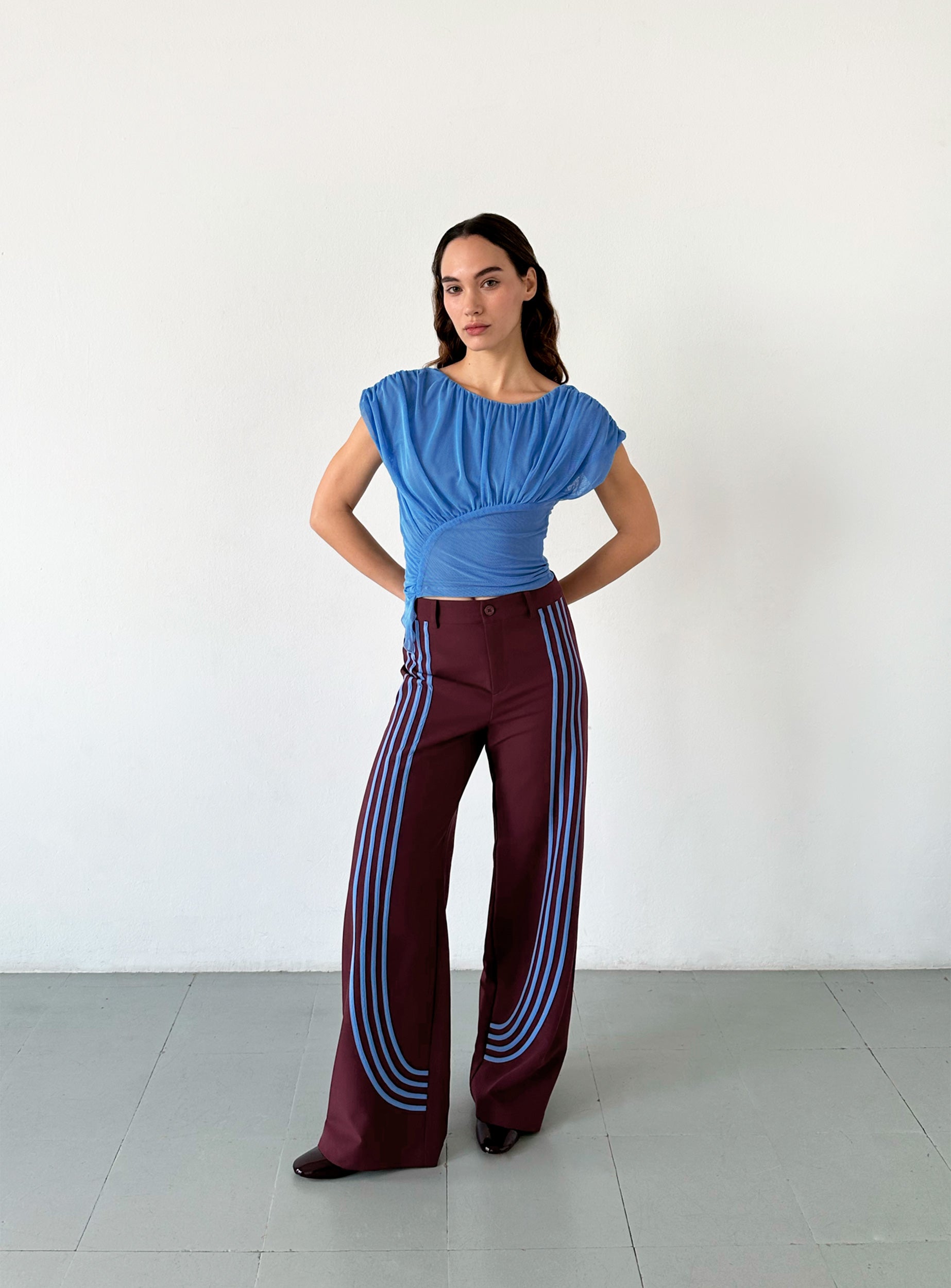 LAAGAM- ZION BURGUNDY PANTS