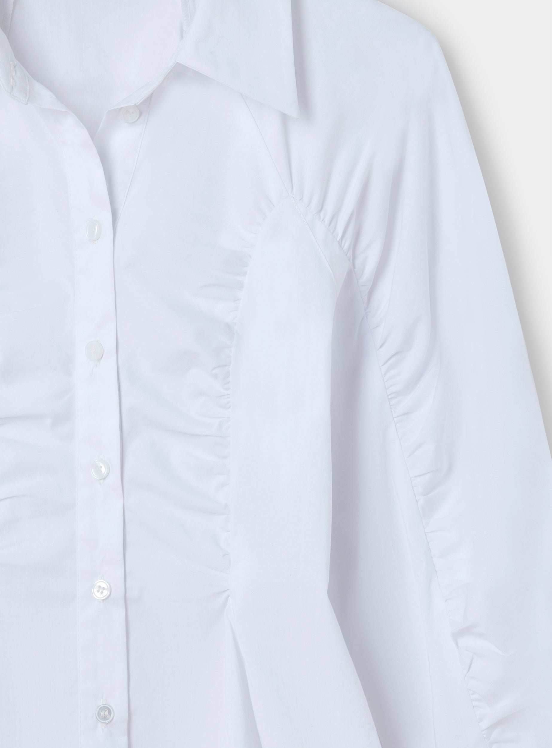 LAAGAM- BELLEVILLE WHITE RUCHED SHIRT