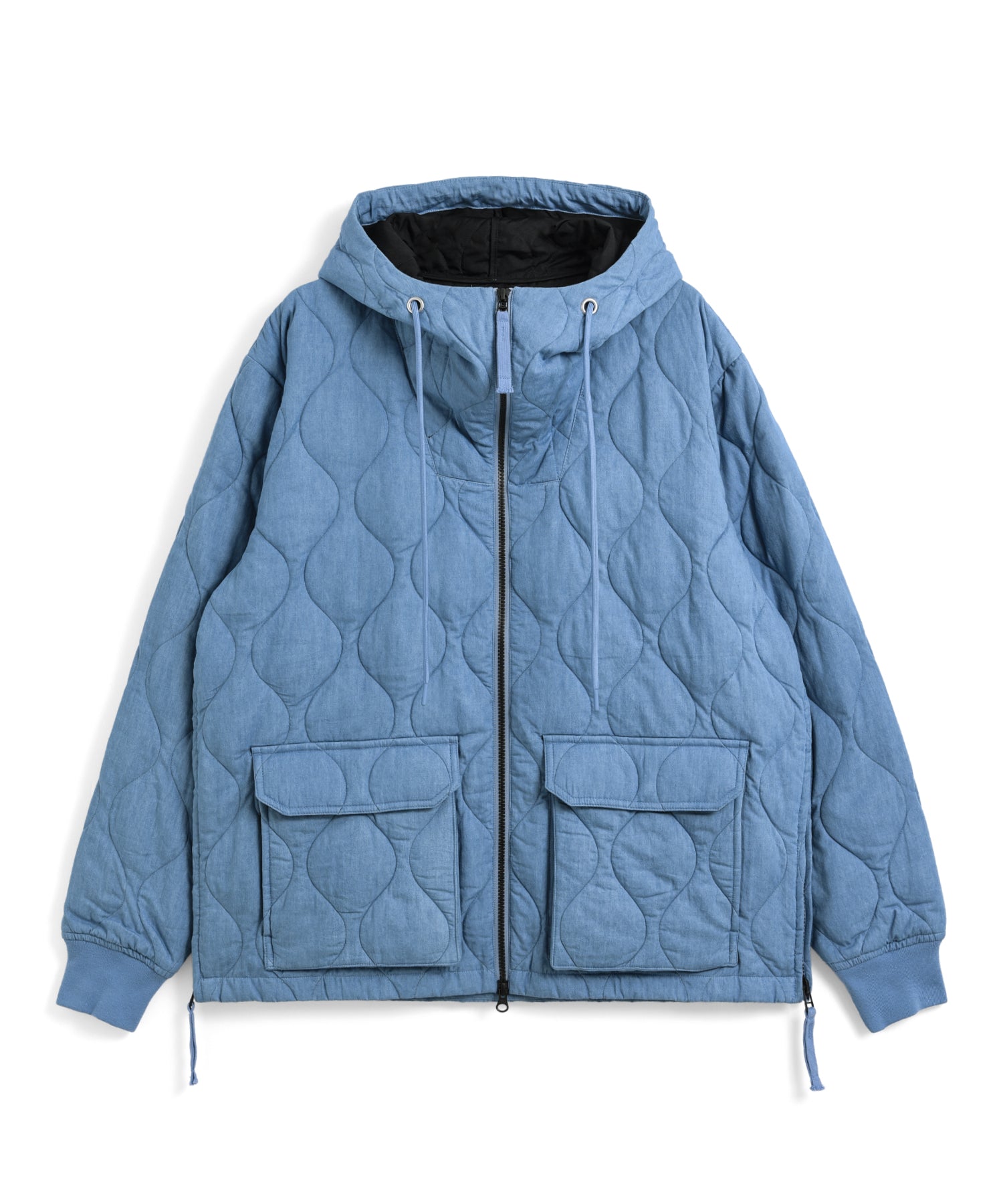 TAION - Military W-Zip Down Hoodie Blue Denim (106WZPML-1)