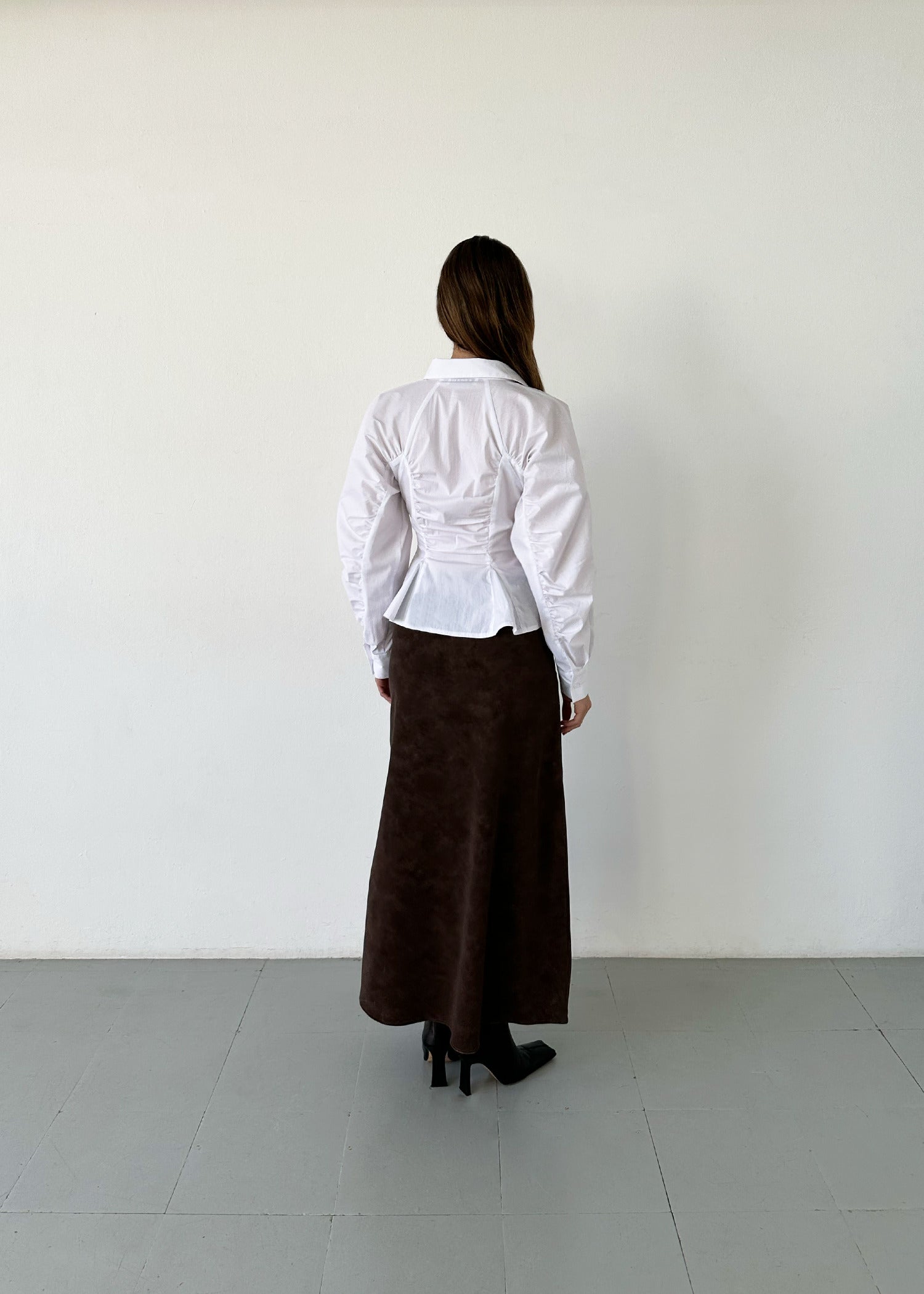 LAAGAM- BELLEVILLE WHITE RUCHED SHIRT