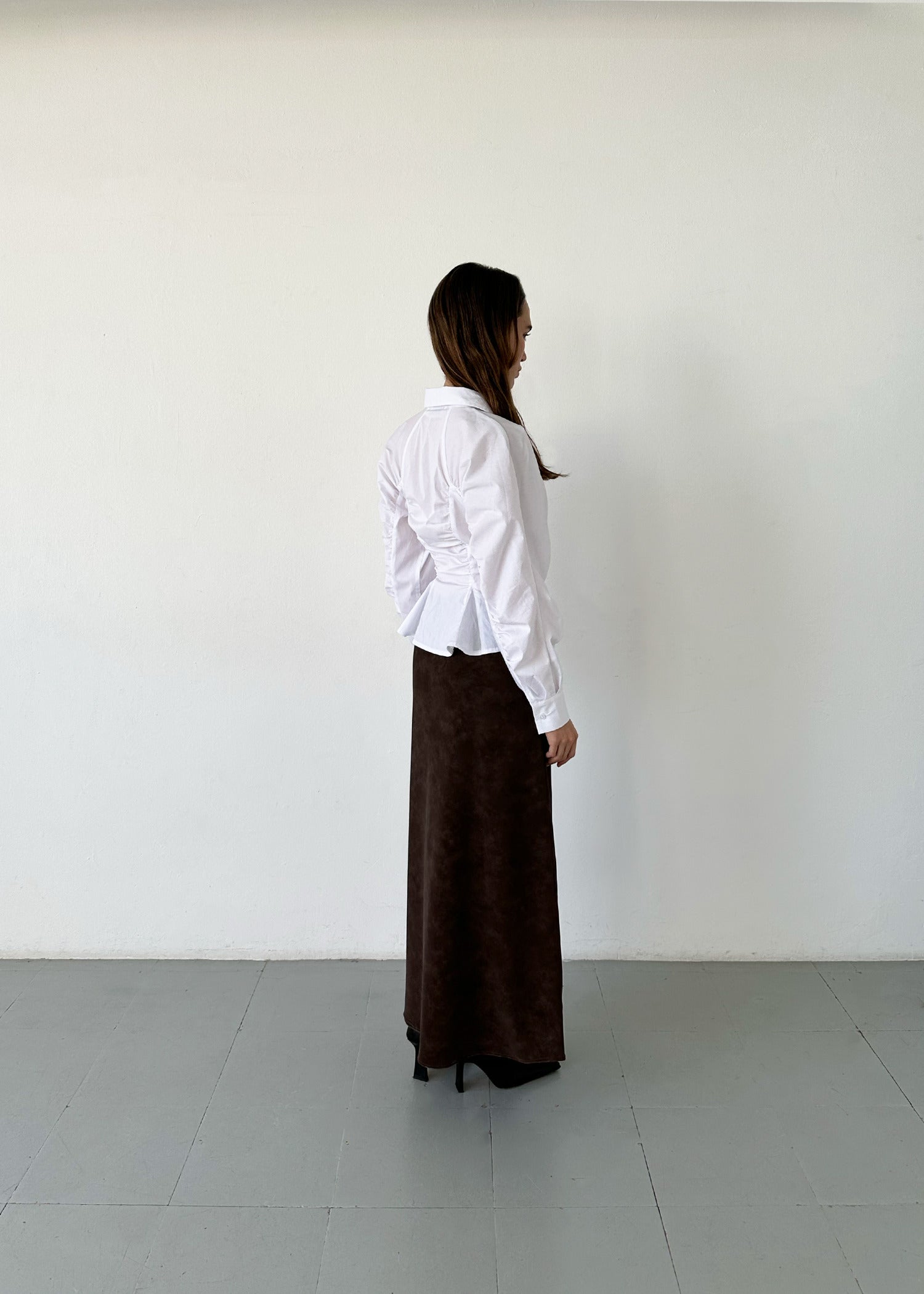 LAAGAM- BELLEVILLE WHITE RUCHED SHIRT