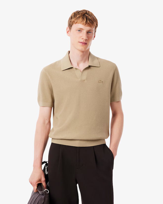 LACOSTE - JERSEY DE CUELLO POLO ABIERTO DE MEZCLA DE ALGODÓN