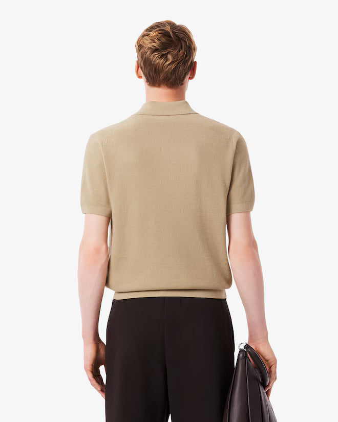 LACOSTE - JERSEY DE CUELLO POLO ABIERTO DE MEZCLA DE ALGODÓN