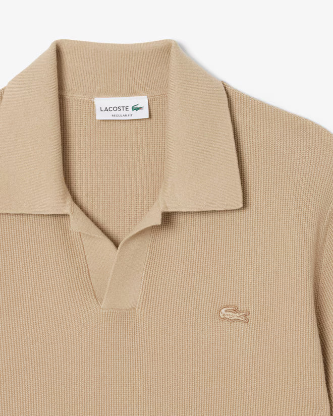 LACOSTE - JERSEY DE CUELLO POLO ABIERTO DE MEZCLA DE ALGODÓN