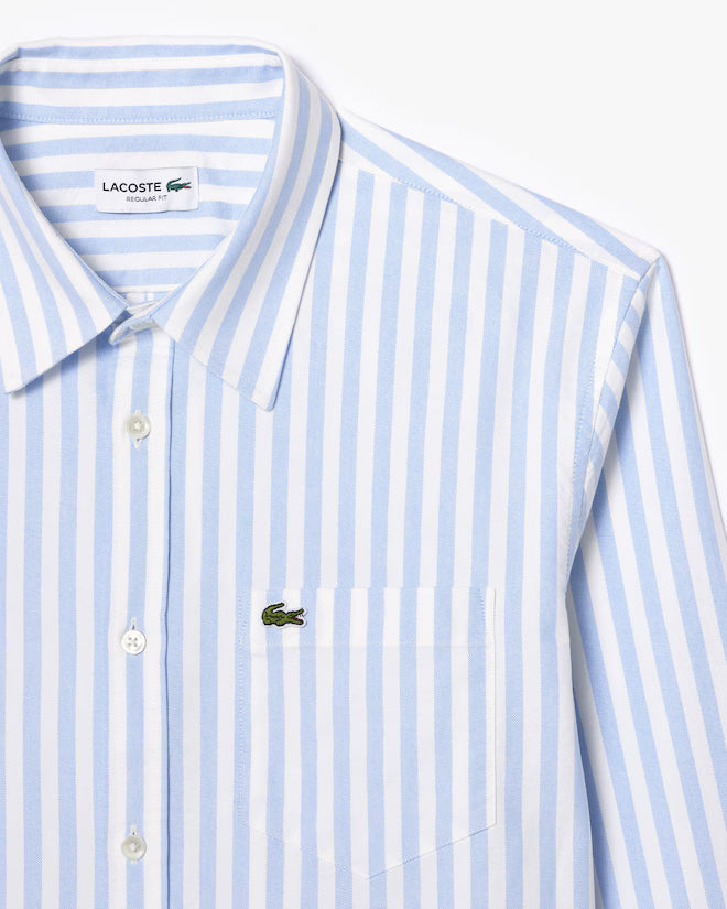 LACOSTE - Camisa Oxford de corte regular de rayas