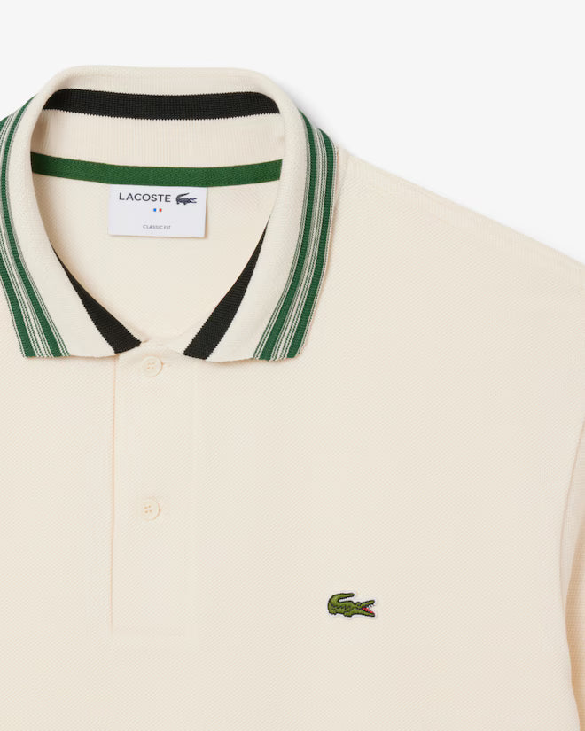 LACOSTE - Polo con cuello de rayas de corte clásico