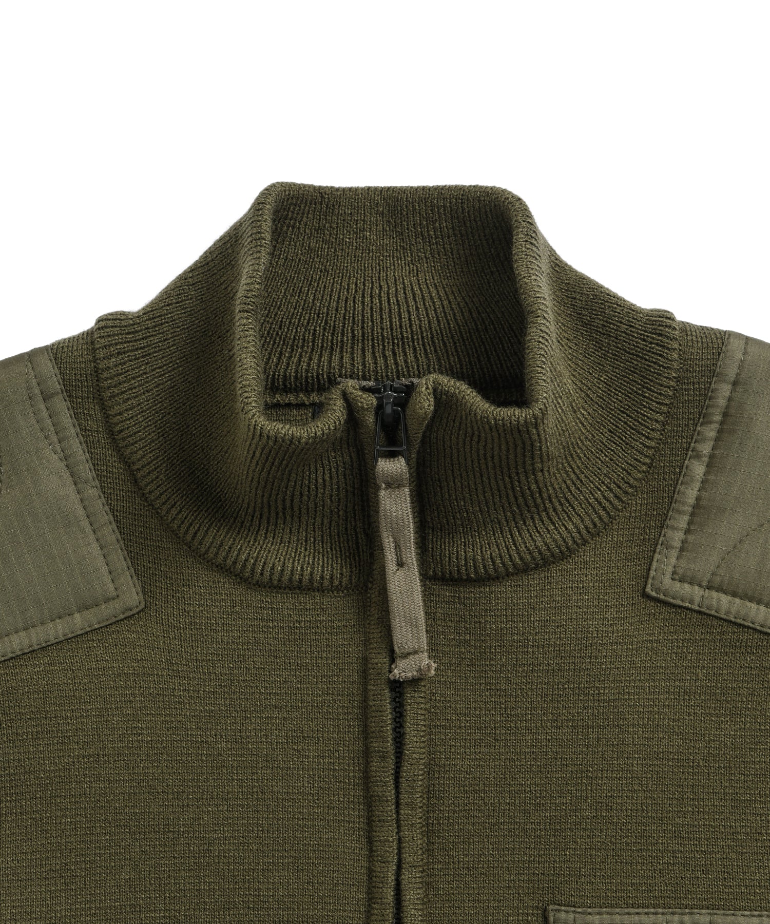 TAION - MILITARY HI NECK W-ZIP KNIT (KN102WZML-1)