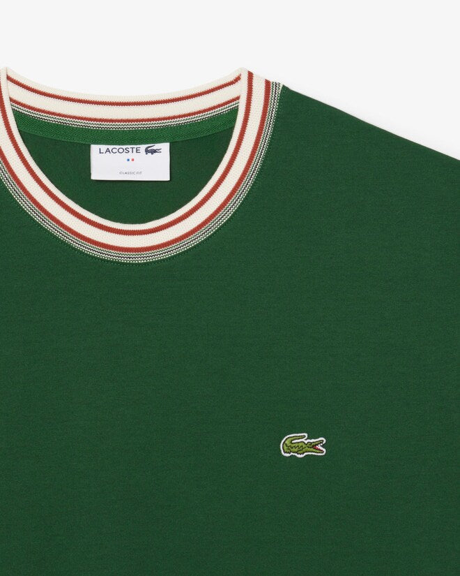 LACOSTE - Camiseta con cuello de rayas fabricada en Francia