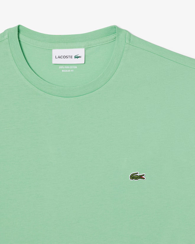LACOSTE - CAMISETA DE ALGODÓN VERDE CLARO